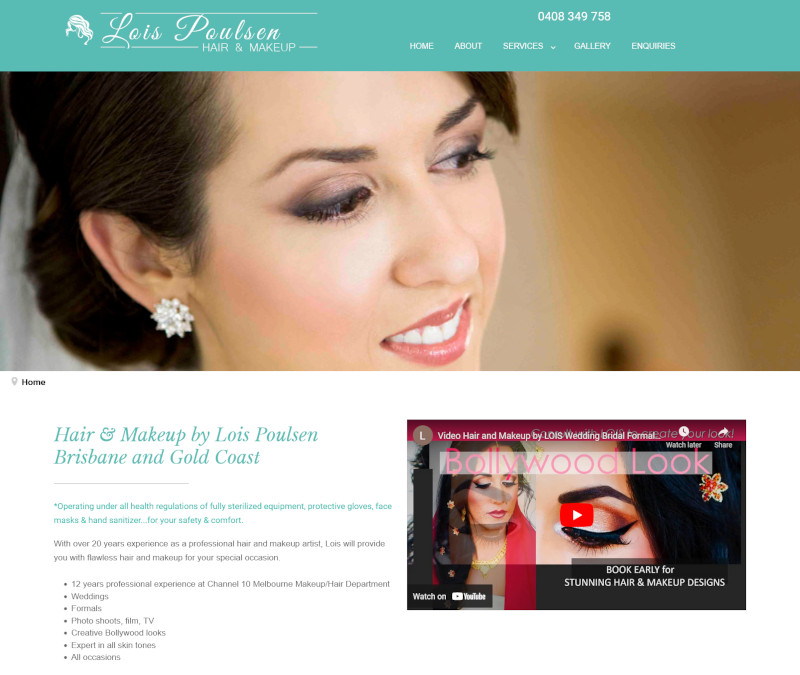 Gold Coast Website Design for Hair and Makeup