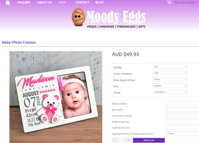 Moody Eggs Ecommerce Website